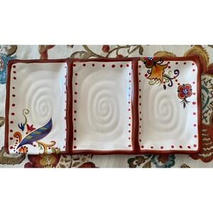 Lizette 3-Section Serving Tray: Tabletops Gallery Floral Palette
